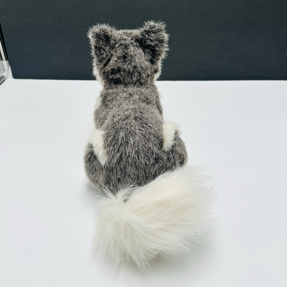 1996 Husqvarna Siberian Husky Wolf Dog Plush Puppy 15” Laying Stuffed Animal - Picture 6 of 10